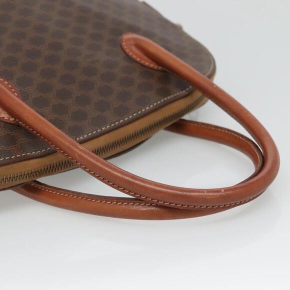 CELINE Macadam Canvas Hand Bag Pvc Leather Brown Gold - Picture 7 of 12